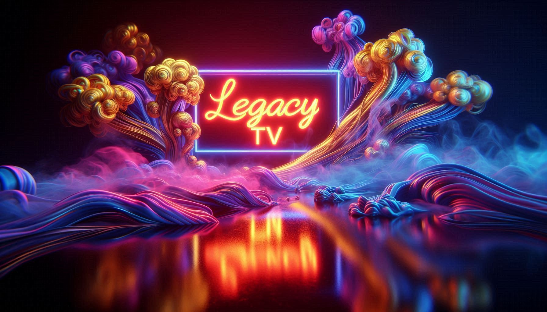 Legacy TV — vibrant neon brand visual